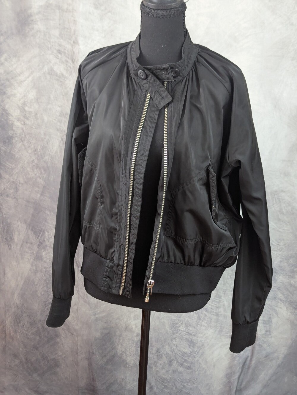 Free People Black Bomber Jacket